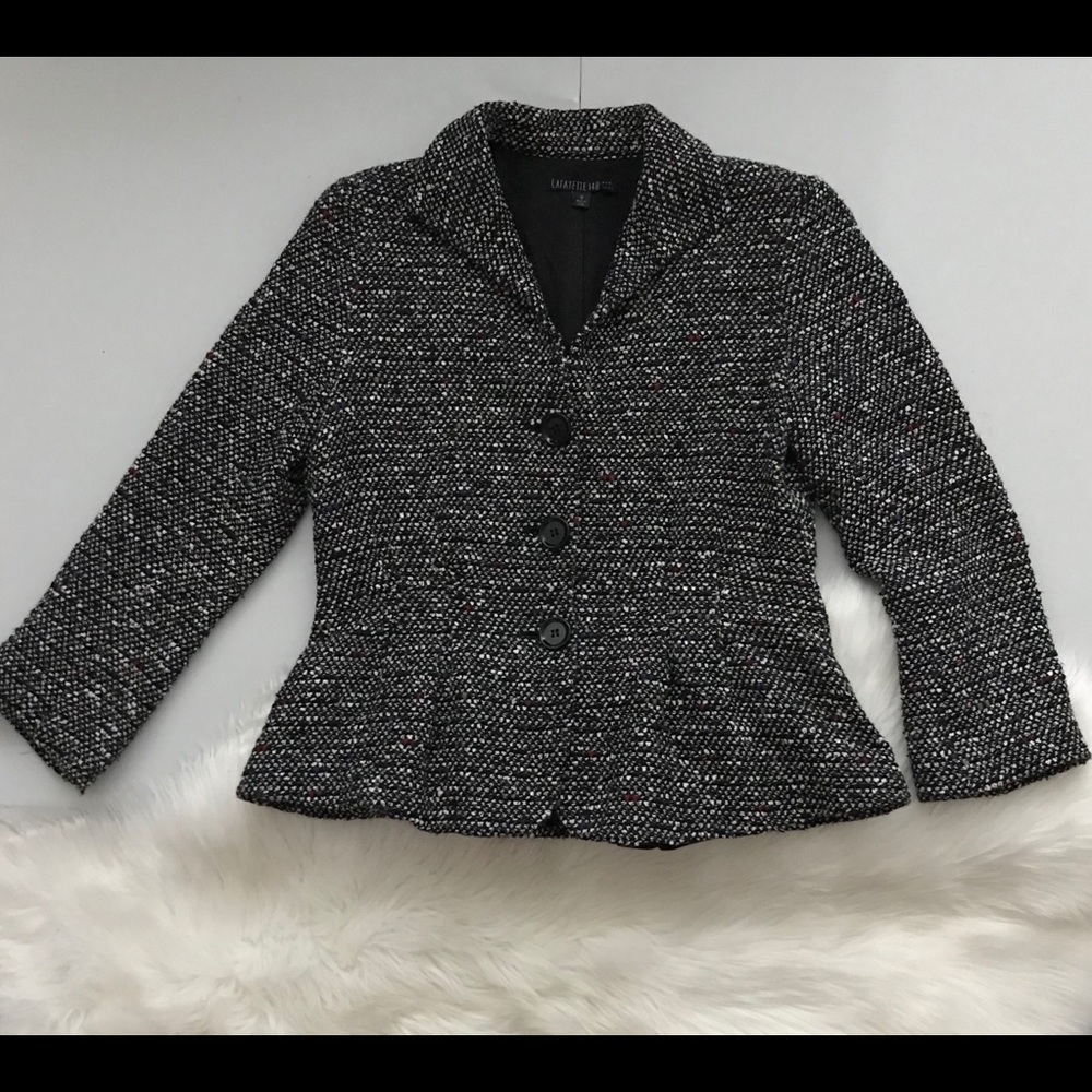 💜Lafayette 148 New York Tweed Blazer Size 10